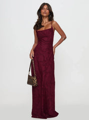 Celena Maxi Dress Burgundy Burnout Petite