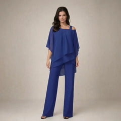 Women's Off-Shoulder Two-Piece Set | Elegant Top & Wide-Leg Trousers