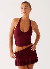 Bernie Halter Top - Raspberry Wine