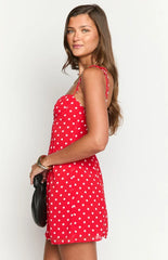 Penny Lane Red Polka Dot Mini Dress