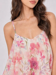 Watercolor Floral Ruffle Tiered Two Piece Set