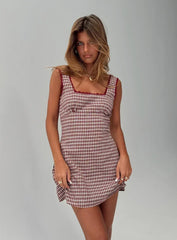 Dasha Mini Dress Red Check Petite