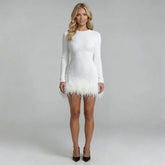 Annalise Feather Mini Dress