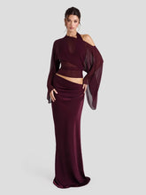 Two Piece Halterneck Sheer Mesh Maxi Dress