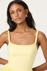 Sleeveless Bubble Hem Peplum Top