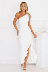 Go To Girl One Shoulder Maxi Dress White