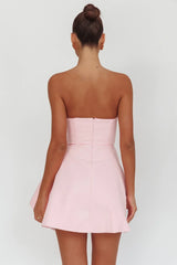 Minnesota Strapless Mini Dress Pink