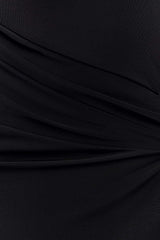 Deanna Long Sleeve Gathered Maxi Dress - Black