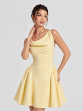 Butter Cowl Neck Bow Back Skater Mini Dress