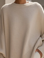 Women's Oversized Wool-Blend Sweater | Relaxed Draped Pullover
