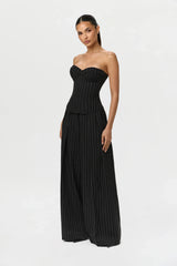 Suiting Pinstripe Wide-Leg Pant