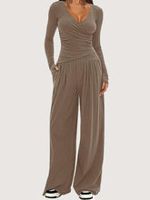 Women's Long-Sleeve Wide-Leg Lounge Set | Soft Stretch Two-Piece Set