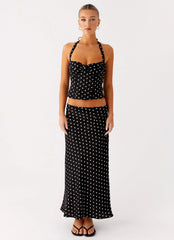 Breanne Top - Black Polka Dot