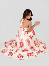 Rose Halter Chiffon Maxi Dress