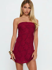 Phillipa Mini Dress Burgundy Floral