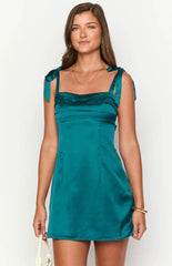 Akira Teal Tie Mini Dress