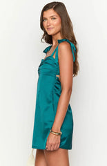 Akira Teal Tie Mini Dress