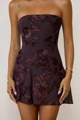 Style Files Strapless Mini Dress Brown