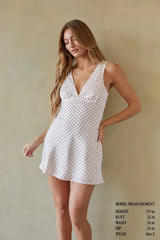 Annie Polka Dot Satin Mini Dress