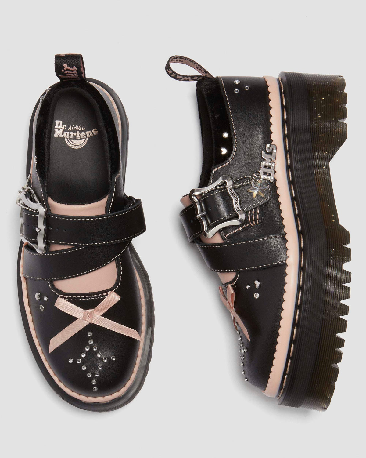 Dr Martens Kemsley leather buckle platform shoes
