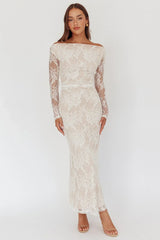 Loveland Off-Shoulder Lace Maxi Dress White