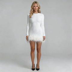 Annalise Feather Mini Dress