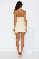 Island Horizon Strapless Mini Dress Yellow