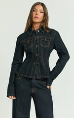 Lioness - Rider Denim Jacket in Dark Denim