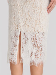 V-Neck Short Sleeves Bowknot Lace Midi Dress