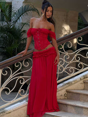 Lubela Maxi Skirt Red