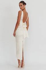 Leila Boat Neck Maxi Dress Ivory