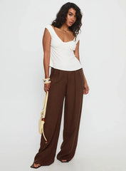 With Pleasure Puff Sleeve Linen Blouse Top White