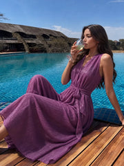 Chic Deep V-Neck Sleeveless Maxi Dress