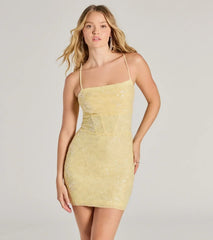 Abigail Cowl Neck Corset Lace-Up Sequin Party Dress