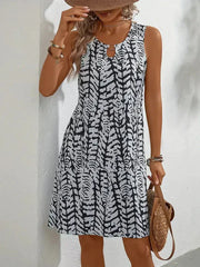 Women's Printed Lightweight Summer Dress | Airy Effortless Midi Dress
