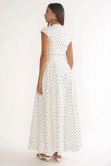 Lynnie Cap Sleeve Maxi Dress Polka Dot