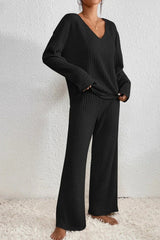 Women's Ribbed Lounge Set | Cozy Two-Piece Loungewear Set