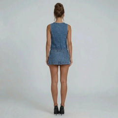 Claire Tie Denim Set