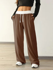 Women's Wide-Leg Drawstring Sweatpants | Relaxed Lounge Jogger Pants