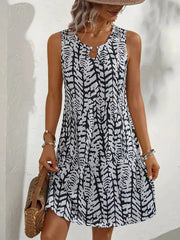 Women's Printed Lightweight Summer Dress | Airy Effortless Midi Dress