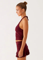 Bernie Halter Top - Raspberry Wine