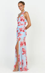 Jasmine Maxi Dress - Ruched Racer Back Dress in Mirabelle Floral Print