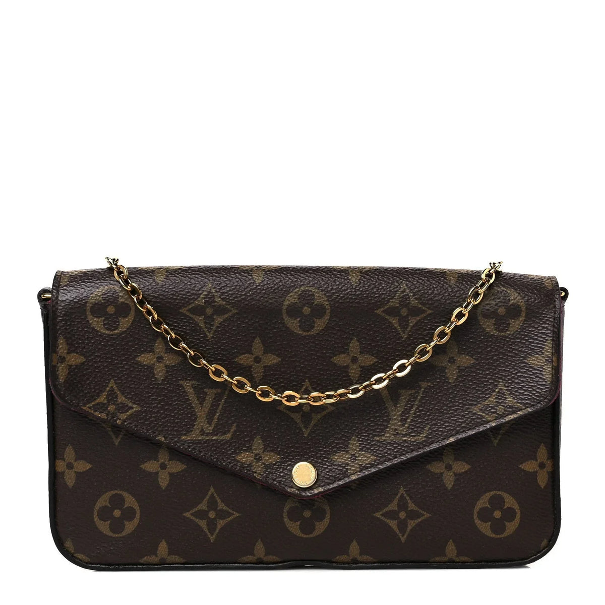 Monogram Pochette Felicie Chain Wallet Fuchsia