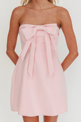 Lollipop Strapless Bow Bust Mini Dress Pink Sorbet