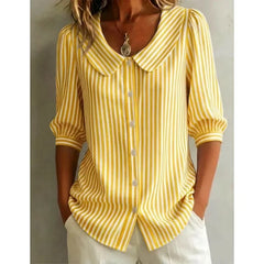 Women's Striped Button-Up Shirt | Versatile Long-Sleeve Everyday Shirt