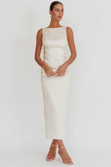 Leila Boat Neck Maxi Dress Ivory