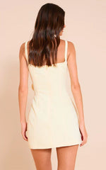 Lemon Floral Detail Shift Dress