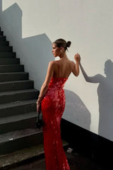 Women's Sequin Backless Evening Dress | Glamorous Open-Back Party Dress