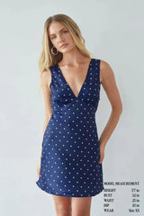 Annie Polka Dot Satin Mini Dress