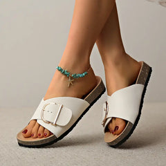 Women's Orthopedic Flat Sandals | Adjustable Buckle Strap Comfort Sandals